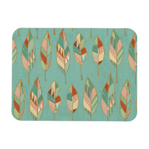 Southwest Geo Step Watercolor Feather Pattern Magnet