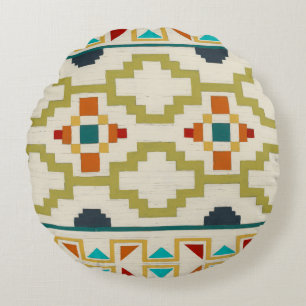 Southwest Geometry I Round Cushion