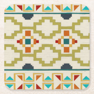 Southwest Geometry I Square Paper Coaster