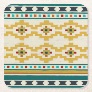 Southwest Geometry III Square Paper Coaster