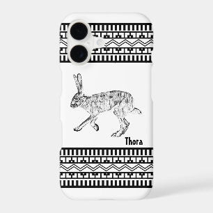 Southwest Jackrabbit Black Geometric Personalised