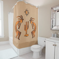 Southwest Kokopell And Cactus Shower Curtain