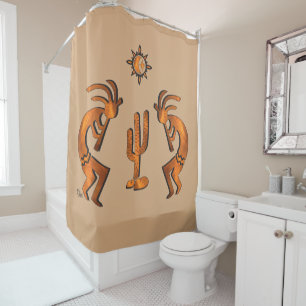 Southwest Kokopell And Cactus Shower Curtain