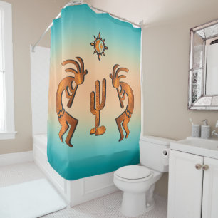 Southwest Kokopell And Cactus Shower Curtain