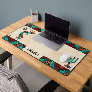 Southwest Kokopelli And Cactus Desk Mat