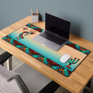 Southwest Kokopelli And Cactus Desk Mat