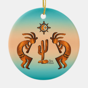 Southwest Kokopelli Ceramic Ornament