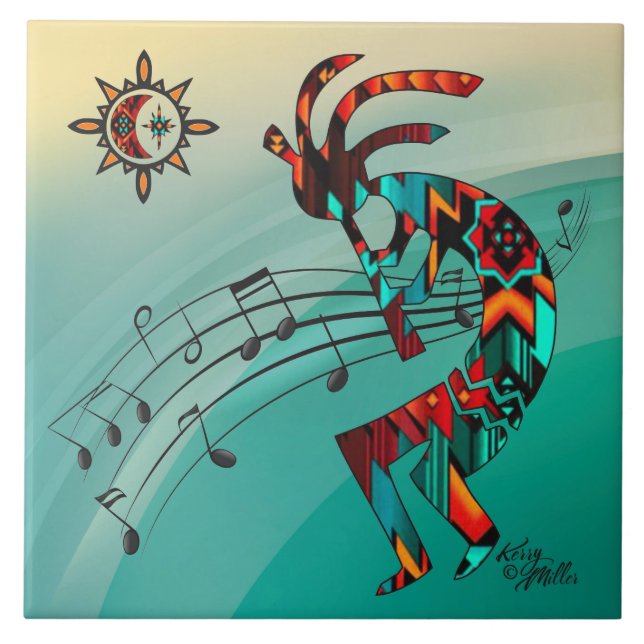 Southwest Kokopelli CERAMIC TILE (Front)