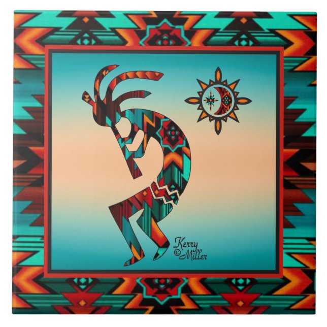 Southwest Kokopelli CERAMIC TILE (Front)