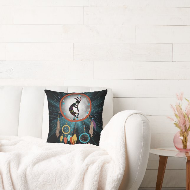 Southwest Kokopelli Dream Catcher Throw Pillow (Couch)