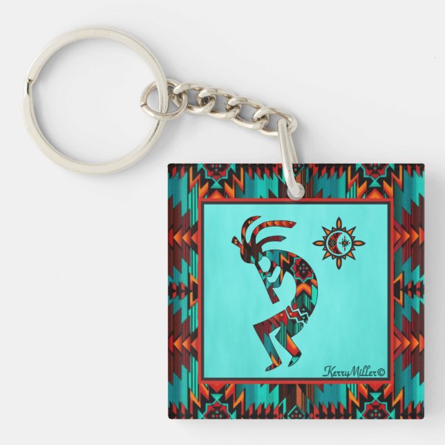 Southwest Kokopelli  Keychain (Front)
