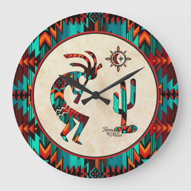 Southwest Kokopelli Large Clock (Front)
