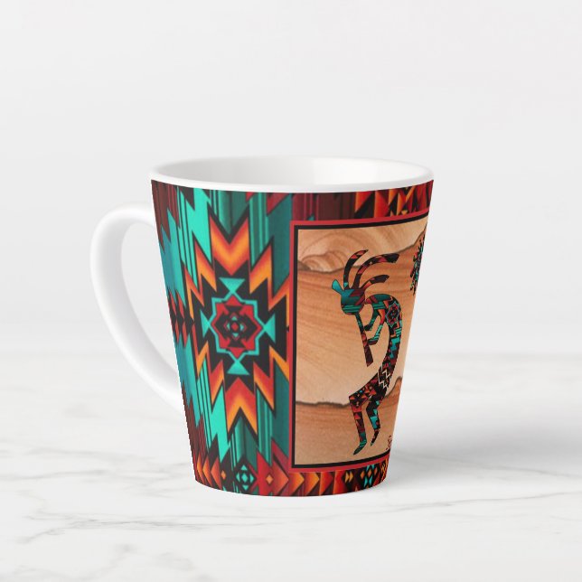 Southwest Kokopelli Latte Mug (Left Angle)