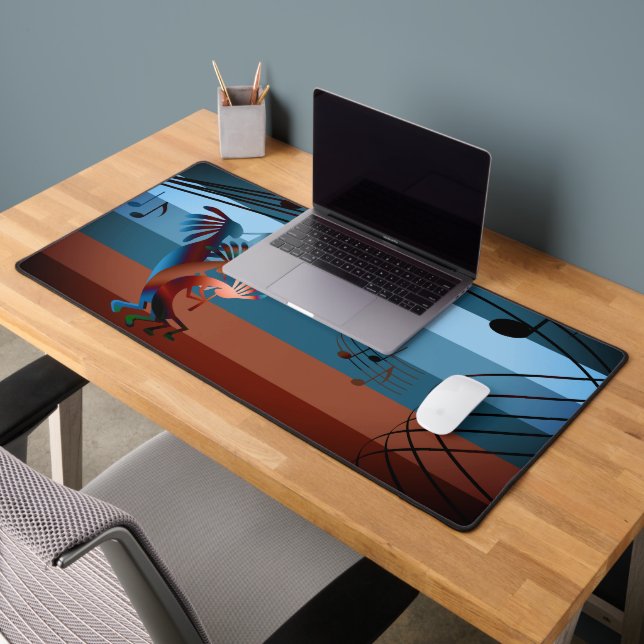 Southwest Kokopelli Music Bronzed Desk Mat (Office 2)