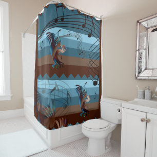 Southwest Kokopelli Music Shower Curtain
