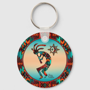 Southwest Kokopelli Playing Flute Keychain