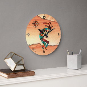 Southwest Kokopelli Round Wall Clock