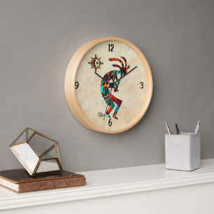 Southwest Kokopelli Round Wall Clock
