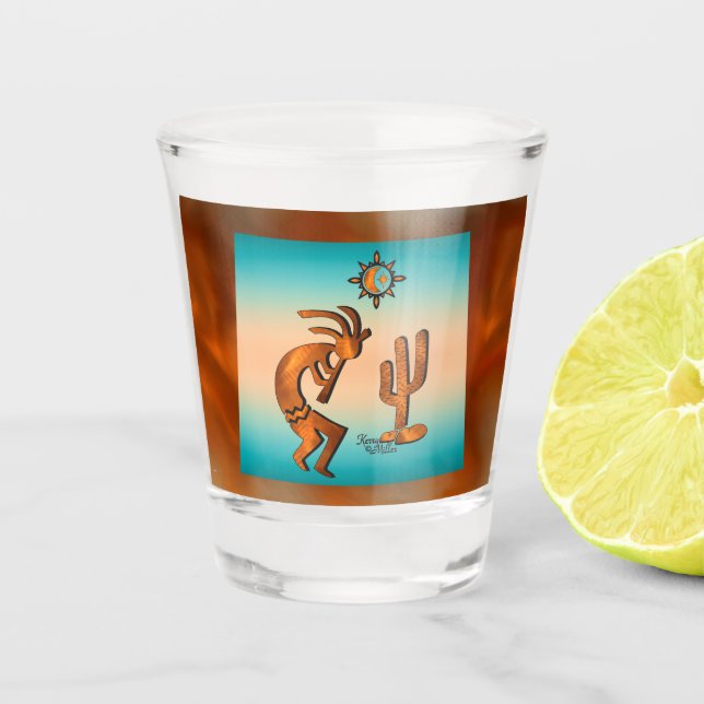 Southwest Kokopelli Shot Glass (Front)