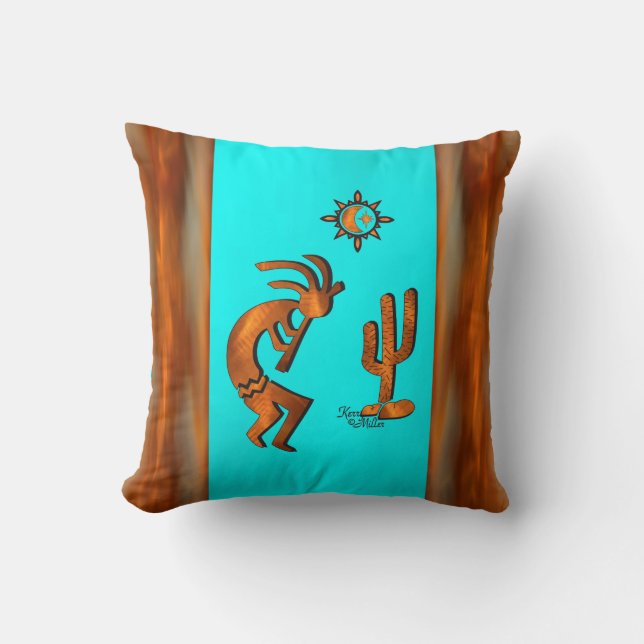 Southwest Kokopelli Throw Pillow (Front)