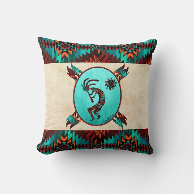 Southwest Kokopelli Throw Pillow (Front)