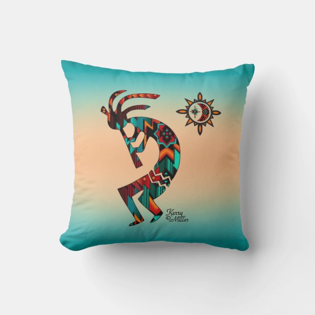  Southwest Kokopelli Throw Pillow (Front)