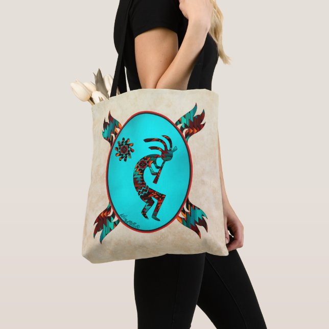 Southwest Kokopelli Tote Bag (Close Up)