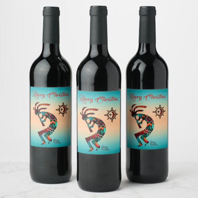 Southwest Kokopelli Wine Label (Bottles)