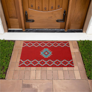Southwest Mesas Red & Turquoise Personalised  Doormat