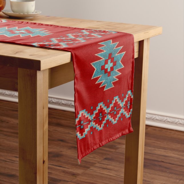 Southwest Mesas Red & Turquoise Table Runners (In Situ)
