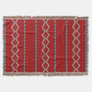 Southwest Mesas Red & Turquoise Throw Blanket