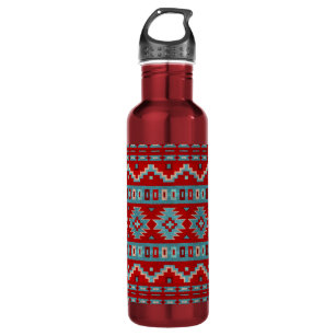 Southwest Mesas Turquoise & Red 710 Ml Water Bottle