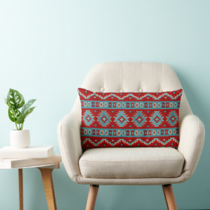 Southwest Mesas Turquoise & Red Lumbar Cushion