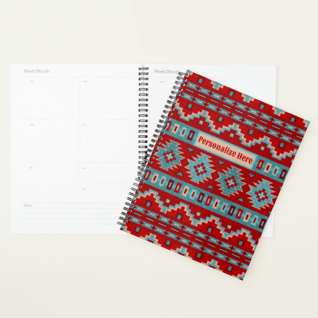 Southwest Mesas Turquoise & Red Personalised Planner (Display)