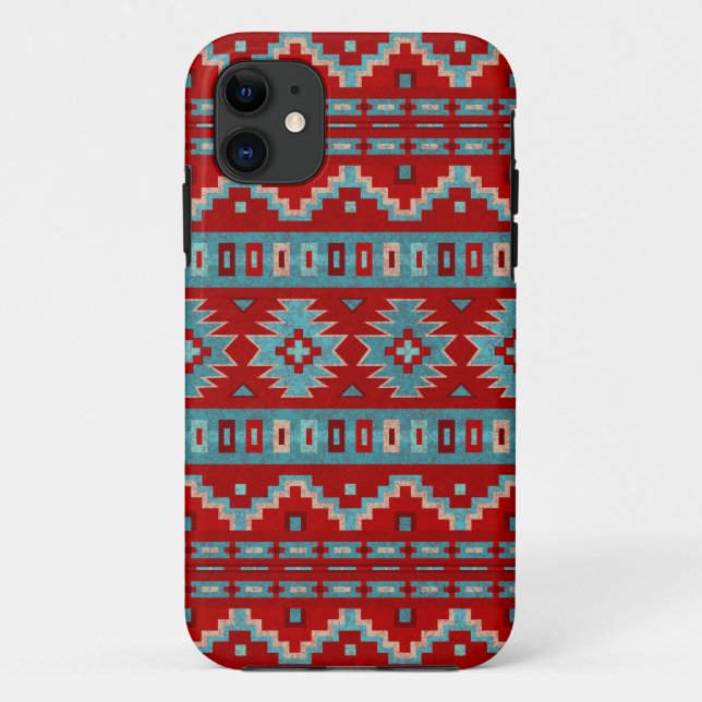 Southwest Mesas Turquoise & Red Phone Case (Back)