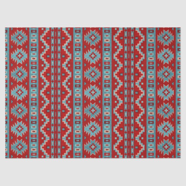 Southwest Mesas Turquoise & Red Tissue Paper (Front)
