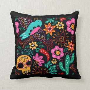 Southwest, Mexican Peppers, Day of the dead Cushion