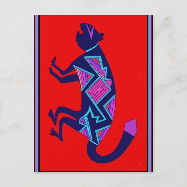 Southwest Mimbres Cat Postcard (Front)