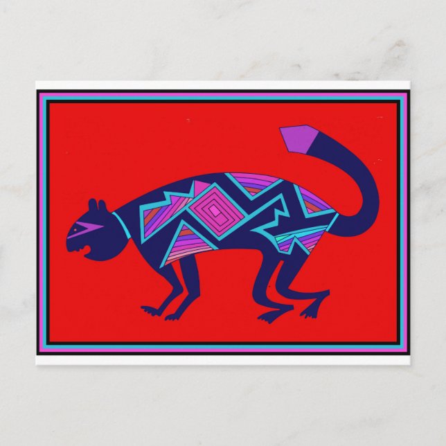 Southwest Mimbres Cat Postcard (Front)