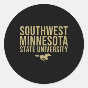 Southwest Minnesota State Smsu Mustangs Stacked Classic Round Sticker