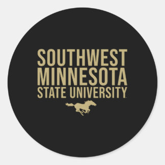 Southwest Minnesota State Smsu Mustangs Stacked Classic Round Sticker