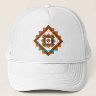 Southwest Mountain Peaks Geometric Design Trucker Hat