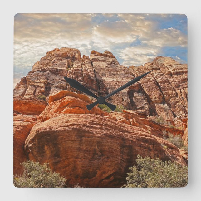 Southwest Mountain Square Wall Clock (Front)