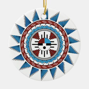 Southwest Native American Art Mandala Ceramic Ornament