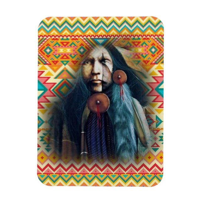 Southwest Native American Brave Magnet (Vertical)