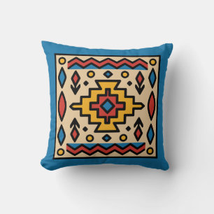 Southwest Native American Geometric Design Cushion