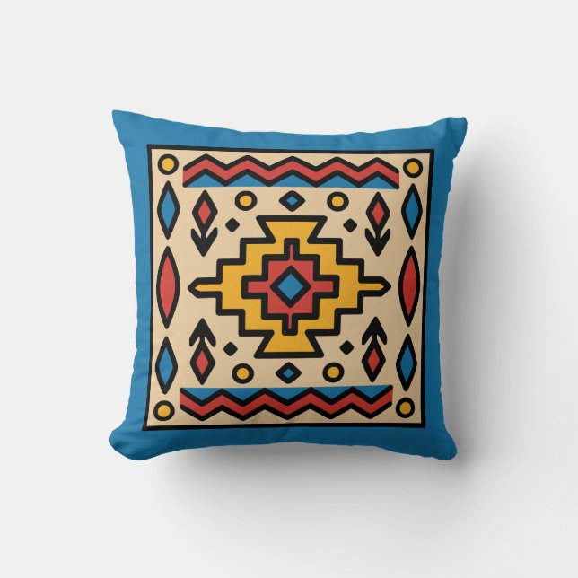 Southwest Native American Geometric Design Cushion (Front)