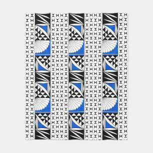 Southwest Native Sunrise in Blue Fleece Blanket