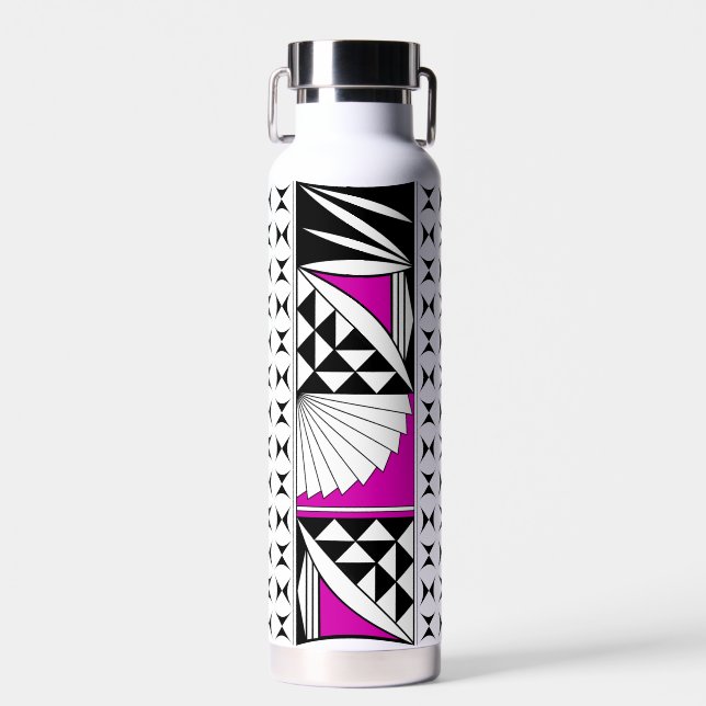 Southwest Native Sunrise in Pink Water Bottle (Front)
