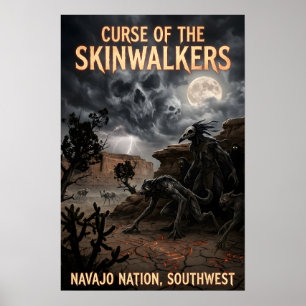 Southwest Navajo Nation Dark Folklore Horror Art Poster